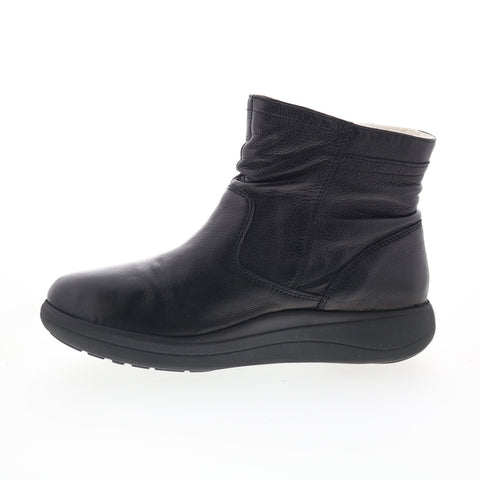 Strive Whitby WHITBY Womens Black Leather Zipper Casual Dress Boots