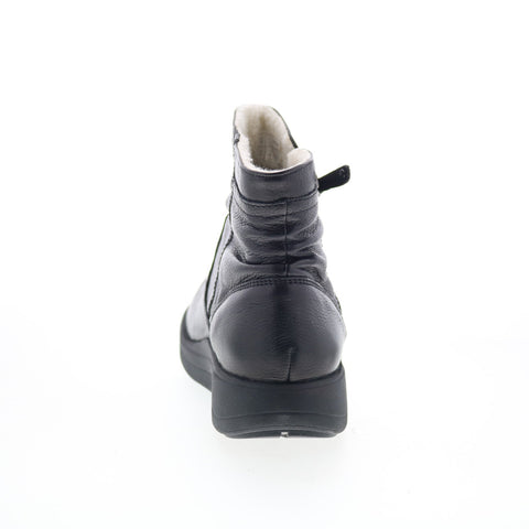 Strive Whitby WHITBY Womens Black Leather Zipper Casual Dress Boots