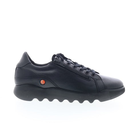 Softinos Whiz WHIZ719SOF-007 Womens Black Leather Lifestyle Sneakers Shoes