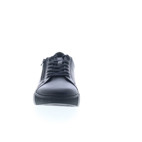 Softinos Whiz WHIZ719SOF-007 Womens Black Leather Lifestyle Sneakers Shoes