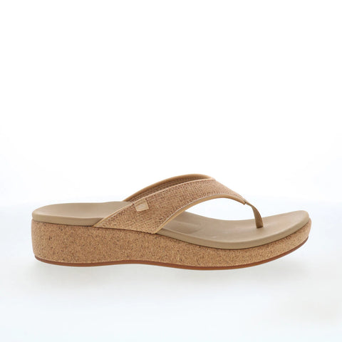 Spenco Willow Wedge SP1227CRK Womens Brown Wide Flip-Flops Sandals Shoes