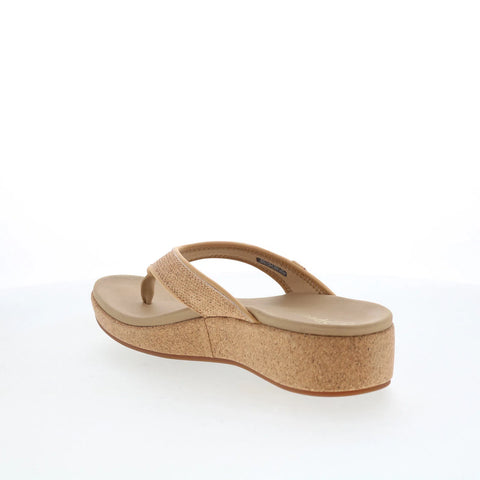 Spenco Willow Wedge SP1227CRK Womens Brown Wide Flip-Flops Sandals Shoes
