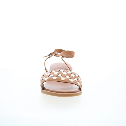 Miz Mooz Willow Womens Brown Leather Hook & Loop Strap Sandals Shoes