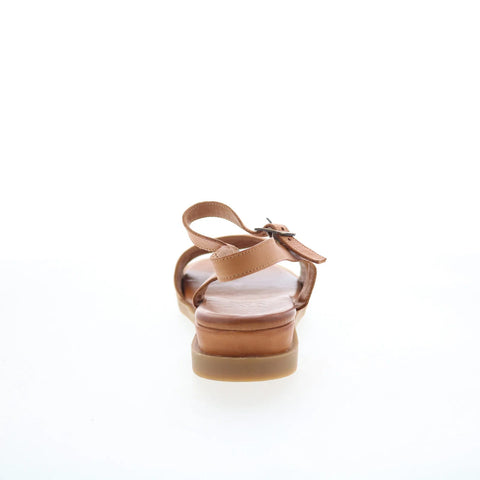 Miz Mooz Willow Womens Brown Leather Hook & Loop Strap Sandals Shoes
