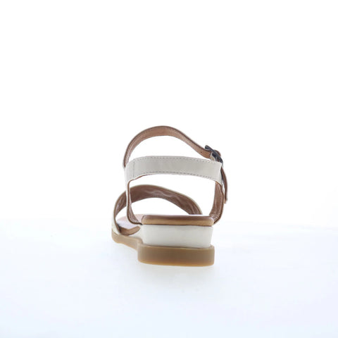 Miz Mooz Willow Womens White Leather Hook & Loop Strap Sandals Shoes