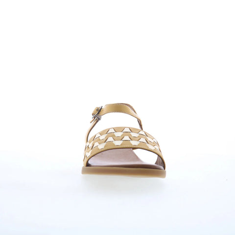 Miz Mooz Willow Womens Yellow Leather Hook & Loop Strap Sandals Shoes