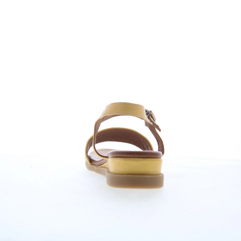 Miz Mooz Willow Womens Yellow Leather Hook & Loop Strap Sandals Shoes