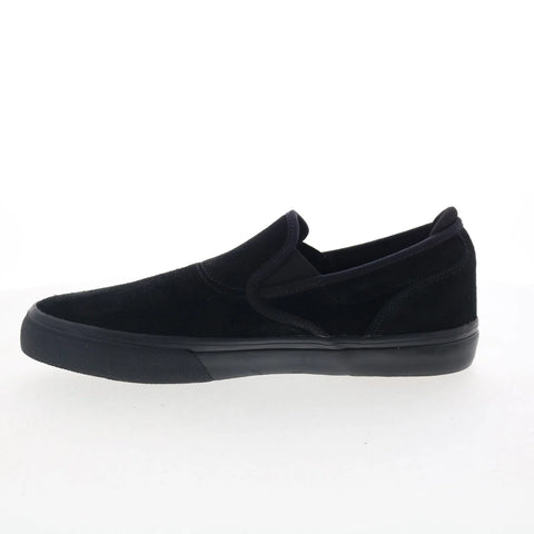 Emerica Wino G6 Slip-On Mens Black Suede Skate Inspired Sneakers Shoes
