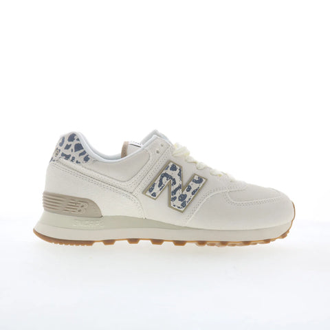 New Balance 574 WL574XD2 Womens White Suede Lifestyle Sneakers Shoes