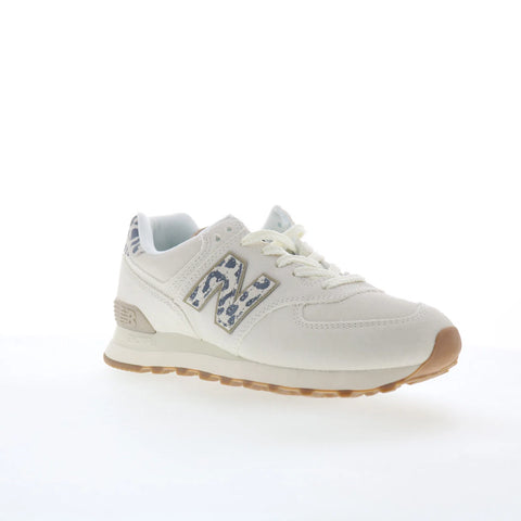 New Balance 574 WL574XD2 Womens White Suede Lifestyle Sneakers Shoes