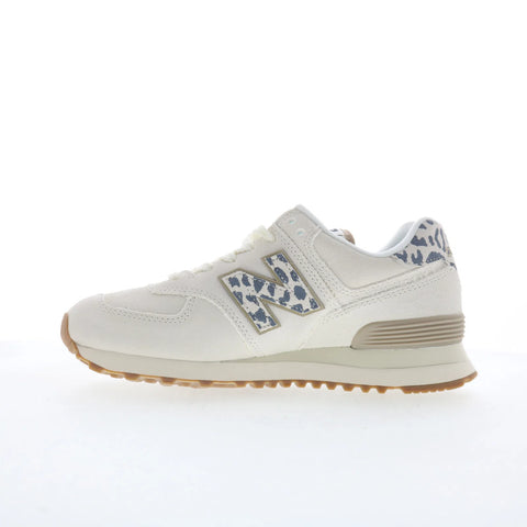 New Balance 574 WL574XD2 Womens White Suede Lifestyle Sneakers Shoes