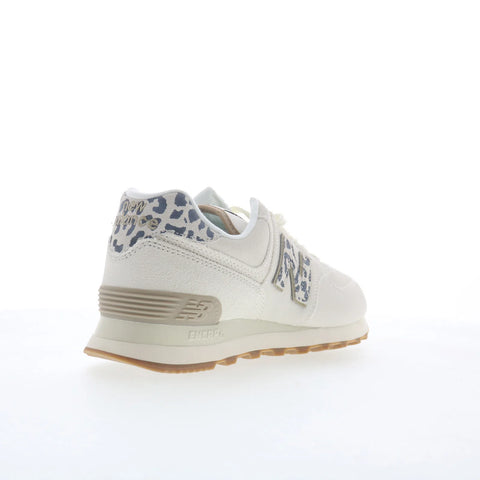 New Balance 574 WL574XD2 Womens White Suede Lifestyle Sneakers Shoes