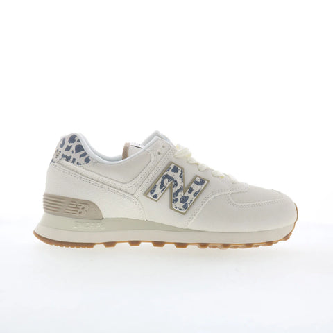 New Balance 574 WL574XD2 Womens White Suede Lifestyle Sneakers Shoes