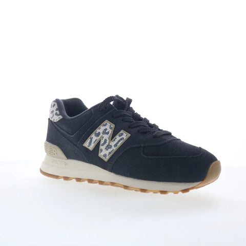 New Balance 574 WL574XE2 Womens Black Suede Lifestyle Sneakers Shoes