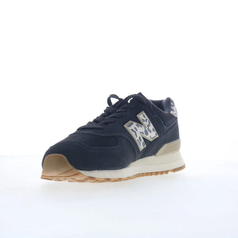 New Balance 574 WL574XE2 Womens Black Suede Lifestyle Sneakers Shoes
