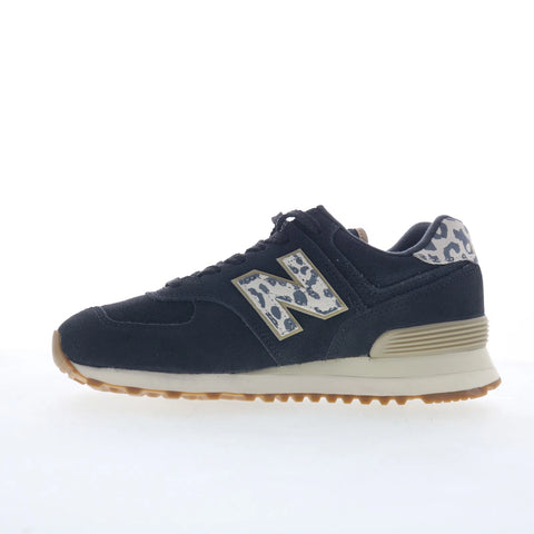 New Balance 574 WL574XE2 Womens Black Suede Lifestyle Sneakers Shoes