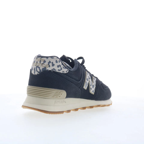 New Balance 574 WL574XE2 Womens Black Suede Lifestyle Sneakers Shoes