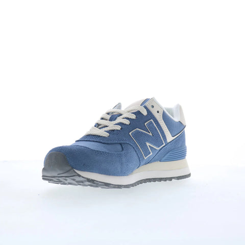 New Balance 574 WL574RBS Womens Blue Suede Lifestyle Sneakers Shoes