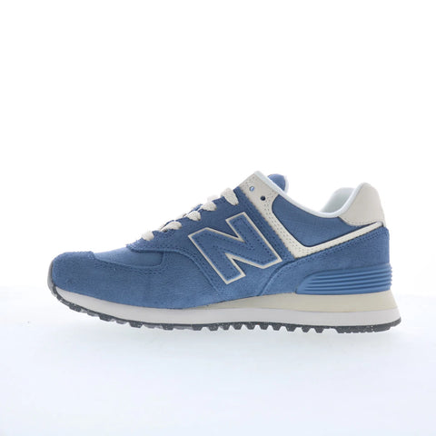 New Balance 574 WL574RBS Womens Blue Suede Lifestyle Sneakers Shoes