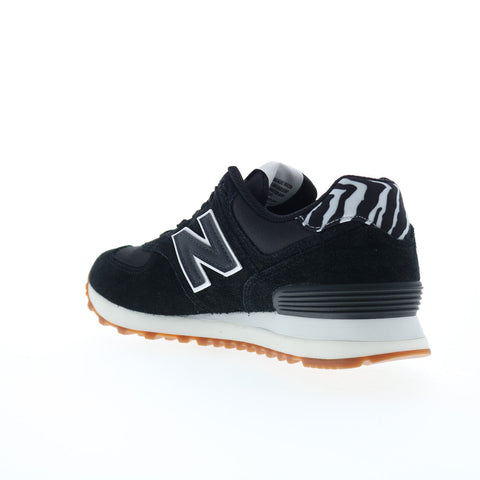 New Balance 574 WL574XB2 Womens Black Suede Lace Up Lifestyle Sneakers Shoes