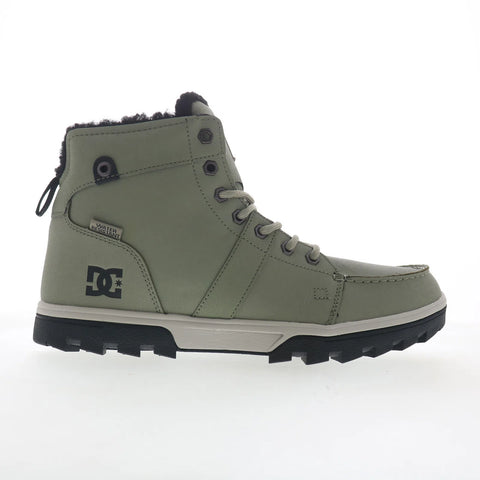DC Woodland ADYB700042-ARO Mens Green Leather Lace Up Casual Dress Boots