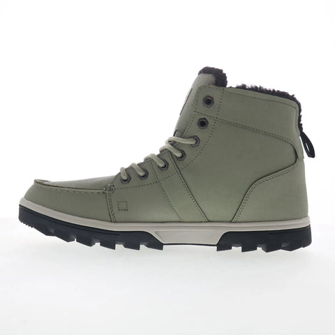DC Woodland ADYB700042-ARO Mens Green Leather Lace Up Casual Dress Boots