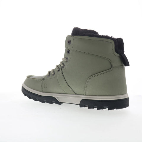 DC Woodland ADYB700042-ARO Mens Green Leather Lace Up Casual Dress Boots