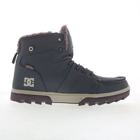 DC Woodland ADYB700042-GG4 Mens Gray Leather Lace Up Casual Dress Boots