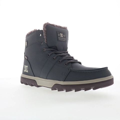 DC Woodland ADYB700042-GG4 Mens Gray Leather Lace Up Casual Dress Boots