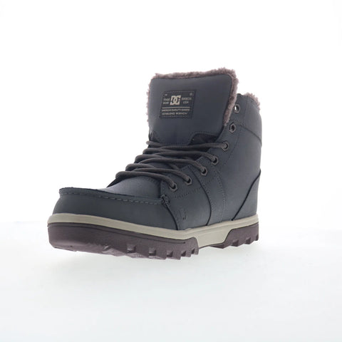 DC Woodland ADYB700042-GG4 Mens Gray Leather Lace Up Casual Dress Boots