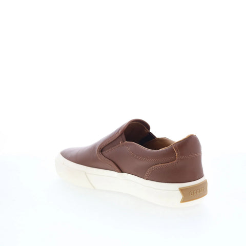Greats Wooster Slip On Mens Brown Leather Lifestyle Sneakers Shoes