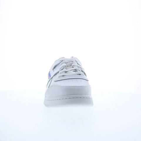 Reebok Workout Plus Mens White Leather Lace Up Lifestyle Sneakers Shoes