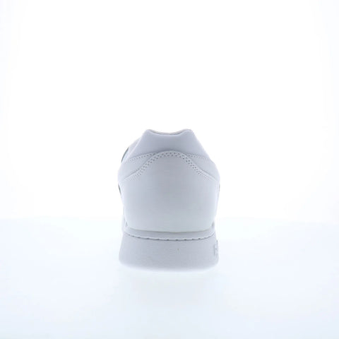 Reebok Workout Plus Mens White Leather Lace Up Lifestyle Sneakers Shoes
