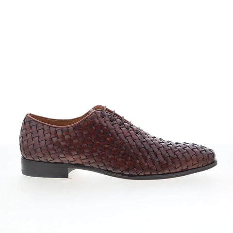 Mezlan Woven Oxford 21527 Mens Brown Leather Oxfords & Lace Ups Casual Shoes