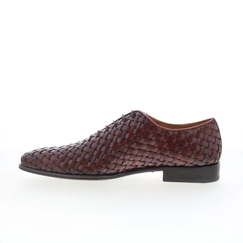 Mezlan Woven Oxford 21527 Mens Brown Leather Oxfords & Lace Ups Casual Shoes