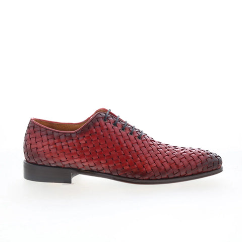 Mezlan Woven Oxford 21527 Mens Red Leather Oxfords & Lace Ups Casual Shoes