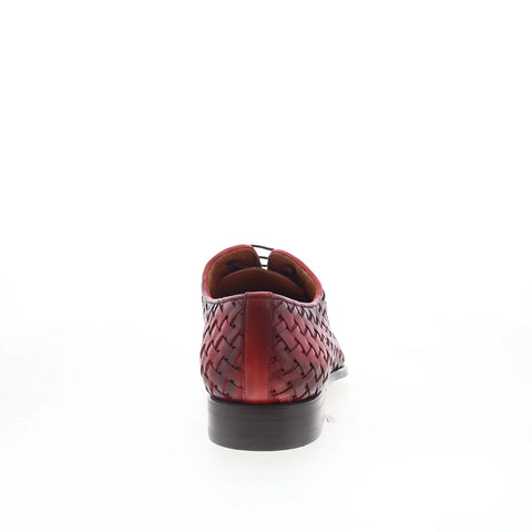 Mezlan Woven Oxford 21527 Mens Red Leather Oxfords & Lace Ups Casual Shoes