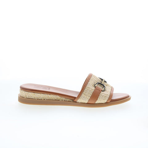 Miz Mooz Wrenn Womens Brown Synthetic Slip On Mule Flats Shoes