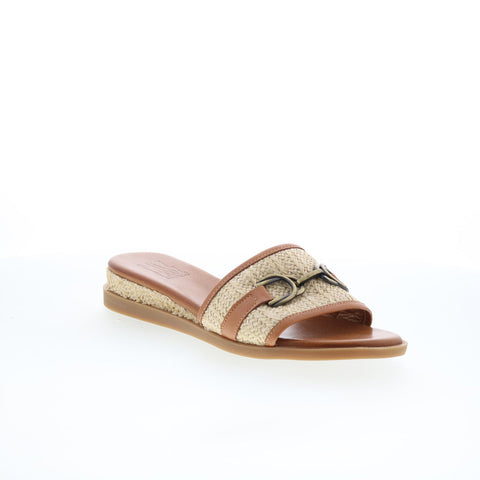 Miz Mooz Wrenn Womens Brown Synthetic Slip On Mule Flats Shoes