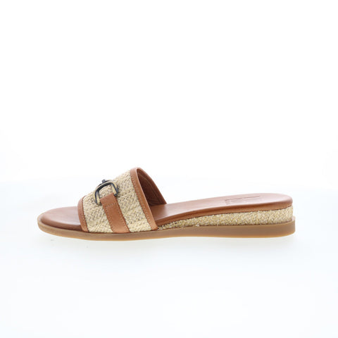 Miz Mooz Wrenn Womens Brown Synthetic Slip On Mule Flats Shoes