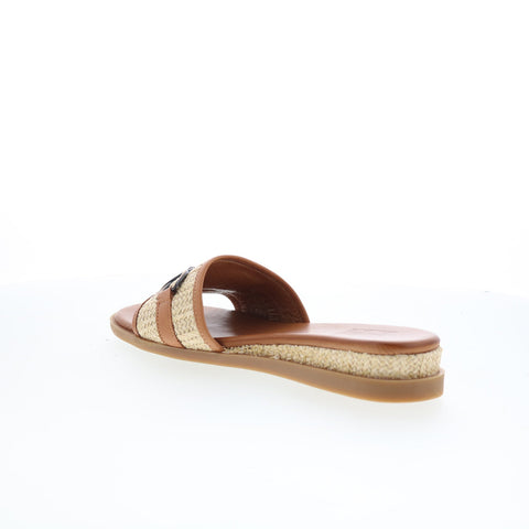 Miz Mooz Wrenn Womens Brown Synthetic Slip On Mule Flats Shoes