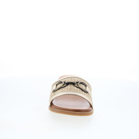 Miz Mooz Wrenn Womens Gold Synthetic Slip On Mule Flats Shoes