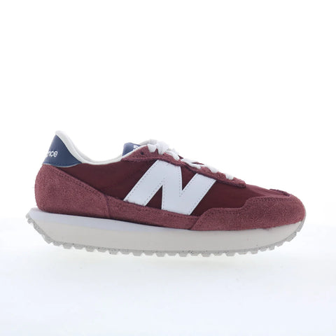 New Balance 237 WS237RW Womens Red Suede Lifestyle Sneakers Shoes