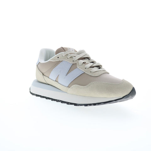 New Balance 237 WS237ST Womens Beige Leather Lace Up Lifestyle Sneakers Shoes
