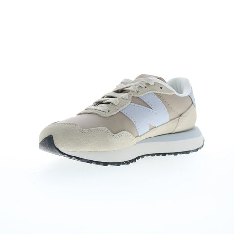 New Balance 237 WS237ST Womens Beige Leather Lace Up Lifestyle Sneakers Shoes