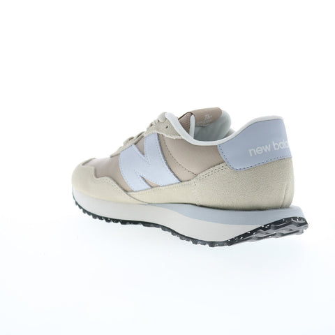 New Balance 237 WS237ST Womens Beige Leather Lace Up Lifestyle Sneakers Shoes