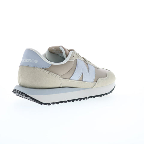 New Balance 237 WS237ST Womens Beige Leather Lace Up Lifestyle Sneakers Shoes