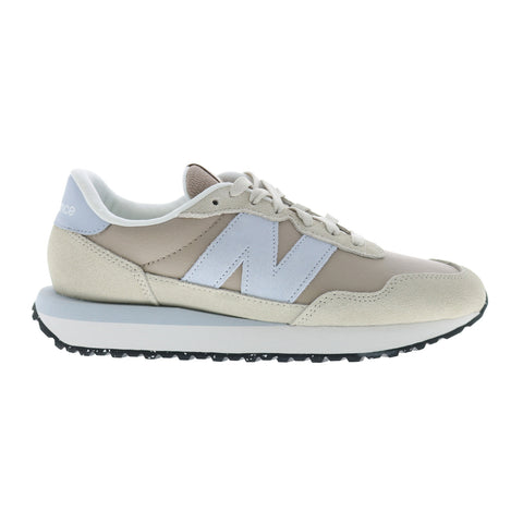 New Balance 237 WS237ST Womens Beige Leather Lace Up Lifestyle Sneakers Shoes