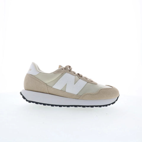 New Balance 237 WS237YB Womens Beige Suede Lace Up Lifestyle Sneakers Shoes
