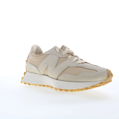 New Balance 327 WS327KAX Womens Beige Leather Lifestyle Sneakers Shoes